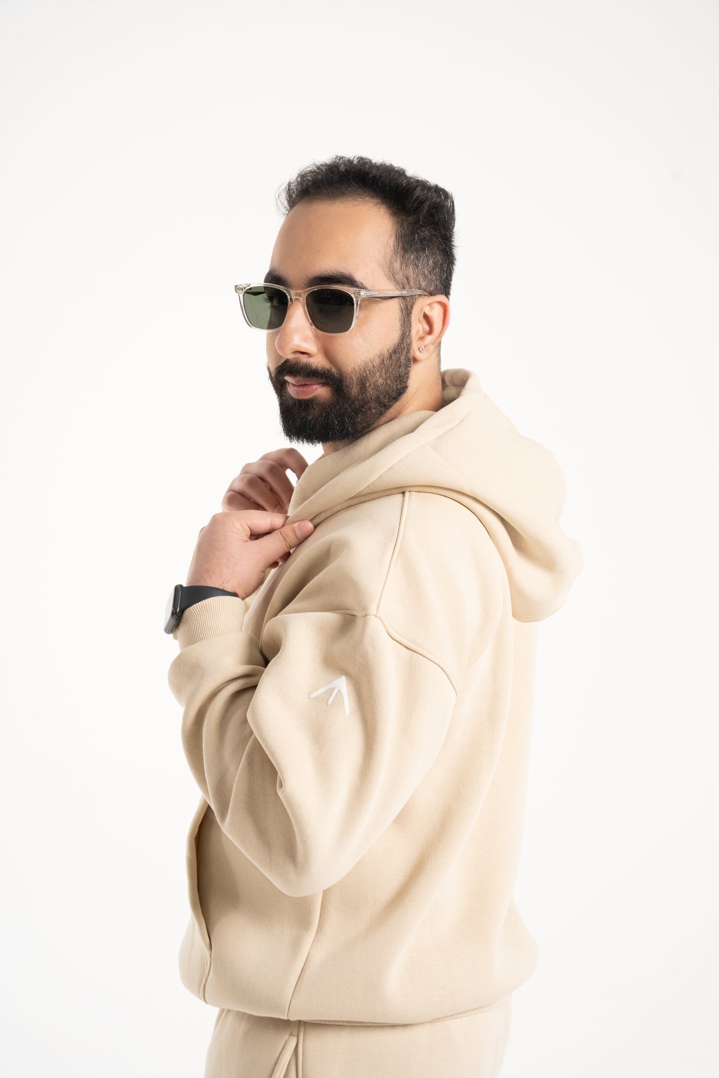 Arch Basic Beige Oversized Hoodie