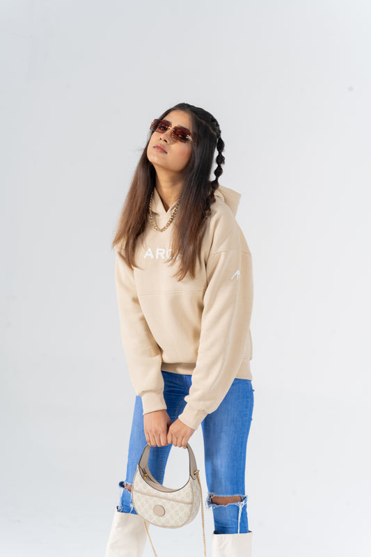 Arch Basic Beige Oversized Hoodie